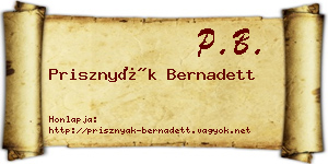 Prisznyák Bernadett névjegykártya